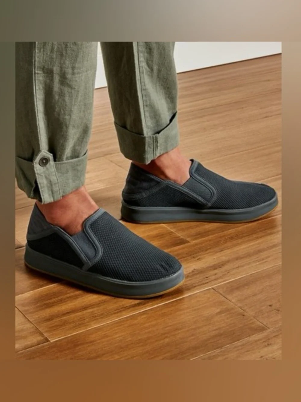 OluKai Ki'ihele Women's Slate Gray Slip On Sneaker Loafer Shoe Size 9 EU 39